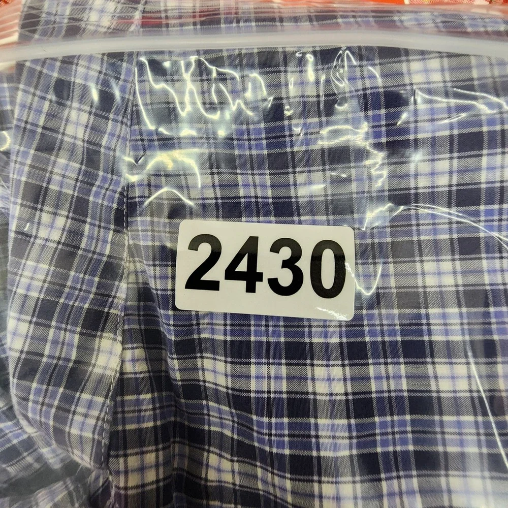 Ralph Lauren Blake Button Down Shirt Mens L Blue White Plaid Short Sleeve Preppy